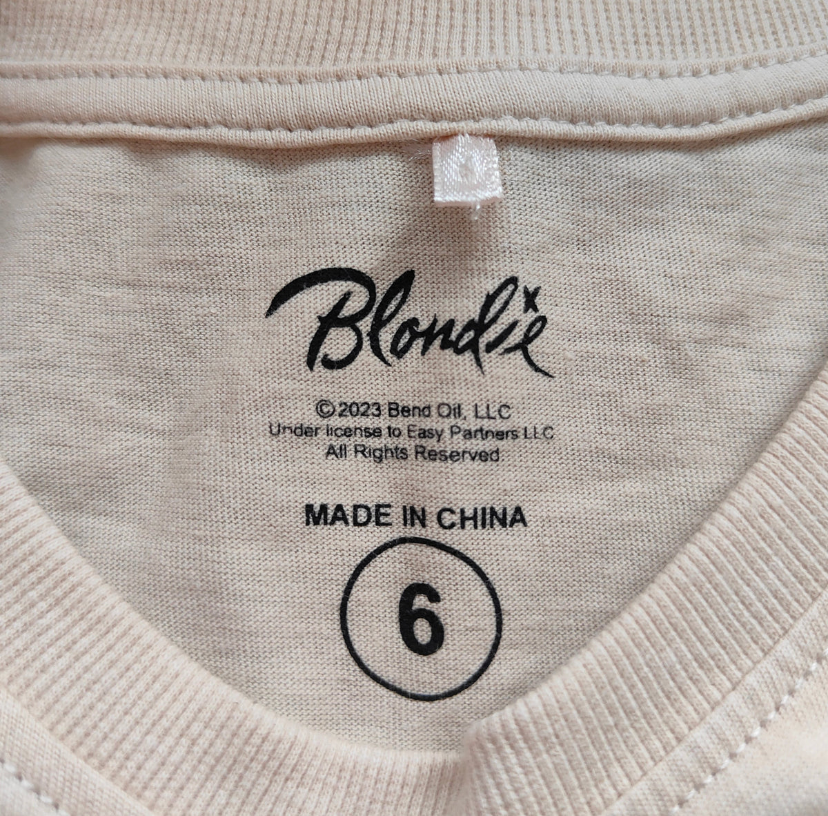 Blondie Band Tee – Size 6 (Cream)