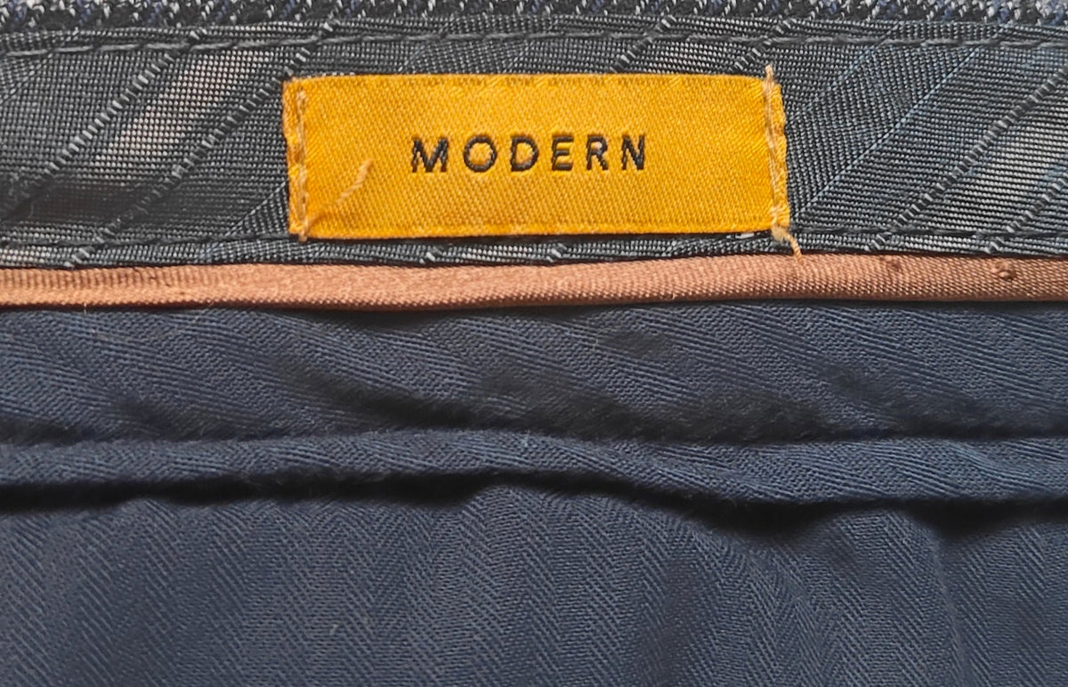 Bugatti Modern Fit Trousers — Charcoal Micro-Pattern | Size 38/36