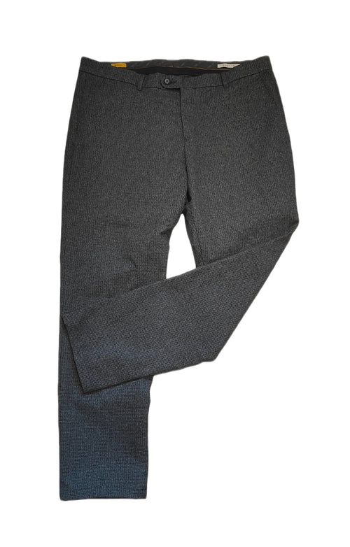 Bugatti Modern Fit Trousers — Charcoal Micro-Pattern | Size 38/36