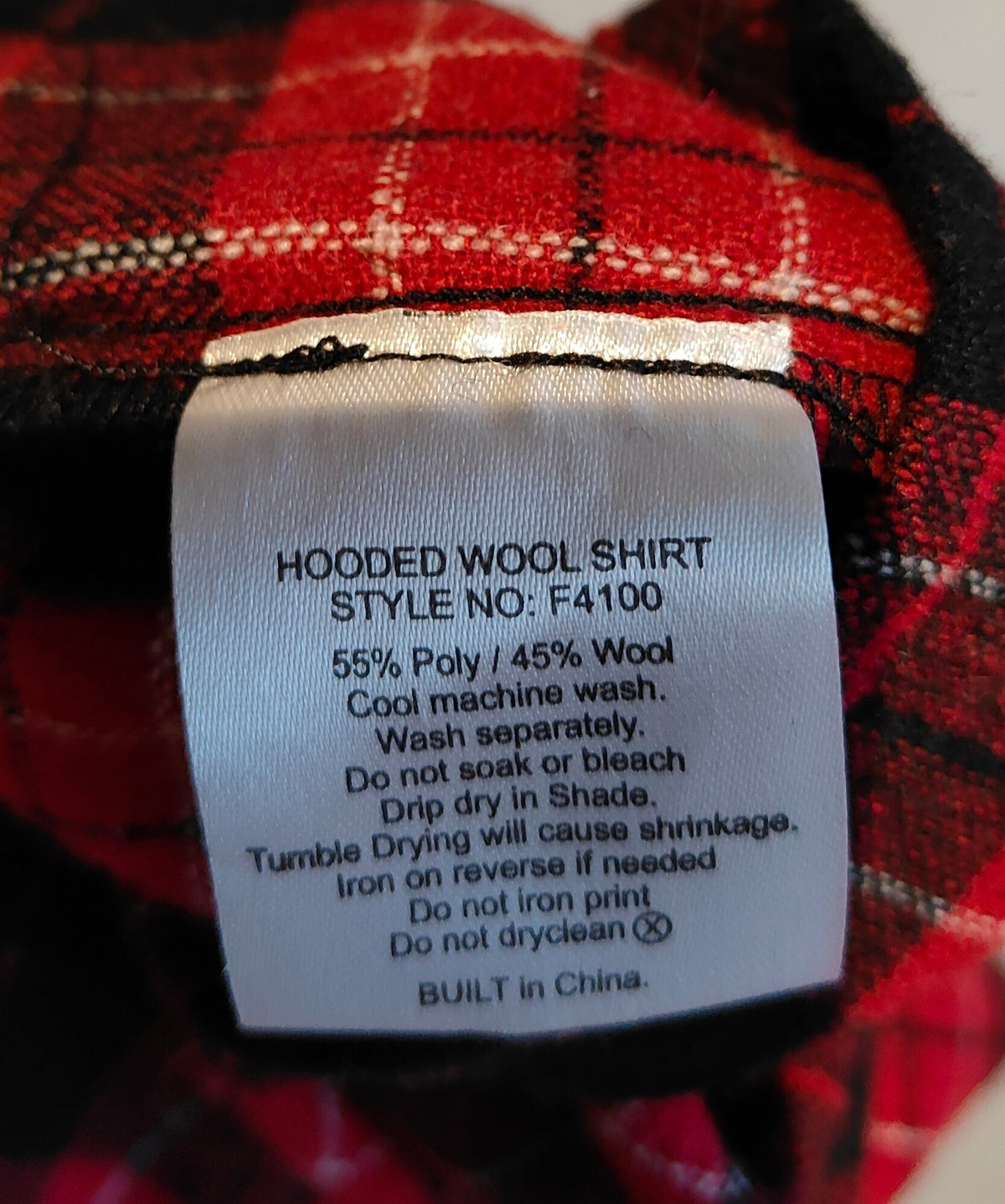 Huffer Hooded Wool Flannel Shirt Jacket — Red/Black Plaid | Men's Small