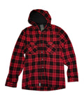 Huffer Hooded Wool Flannel Shirt Jacket — Red/Black Plaid | Men's Small