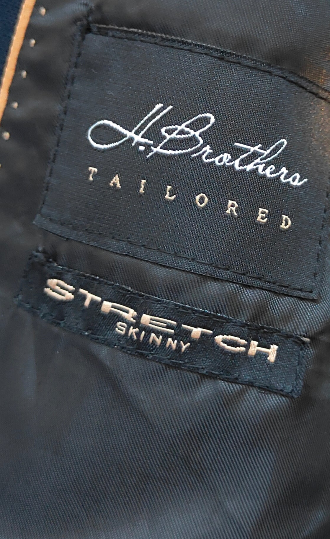 H. Brothers Tailored Stretch Skinny Suit Jacket — Navy