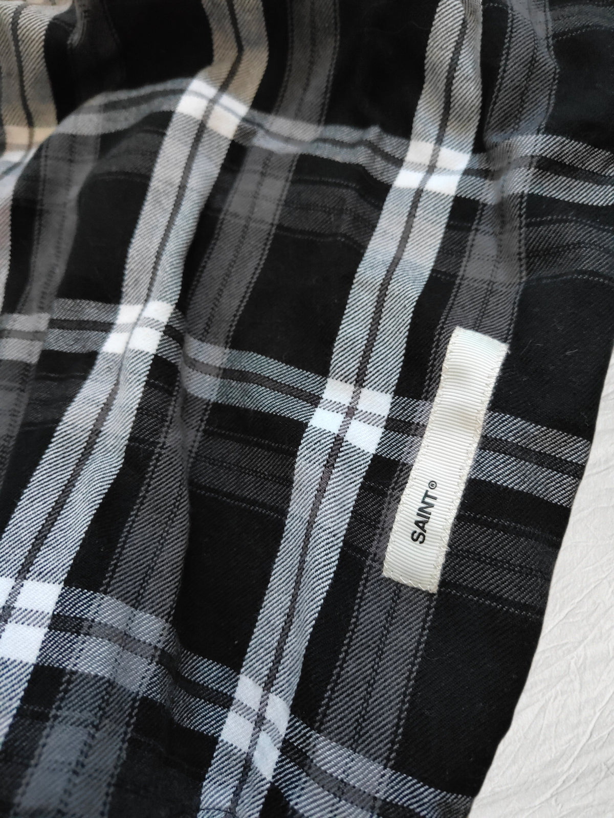 Saint Morta Plaid Flannel Shirt — Black/Grey