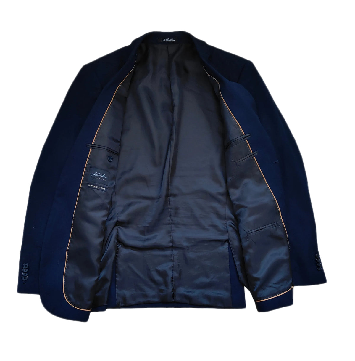H. Brothers Tailored Stretch Skinny Suit Jacket — Navy