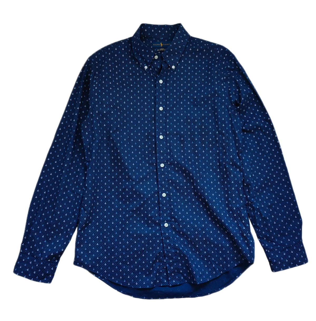 Ralph Lauren Slim Fit Anchor Print Shirt — Size L