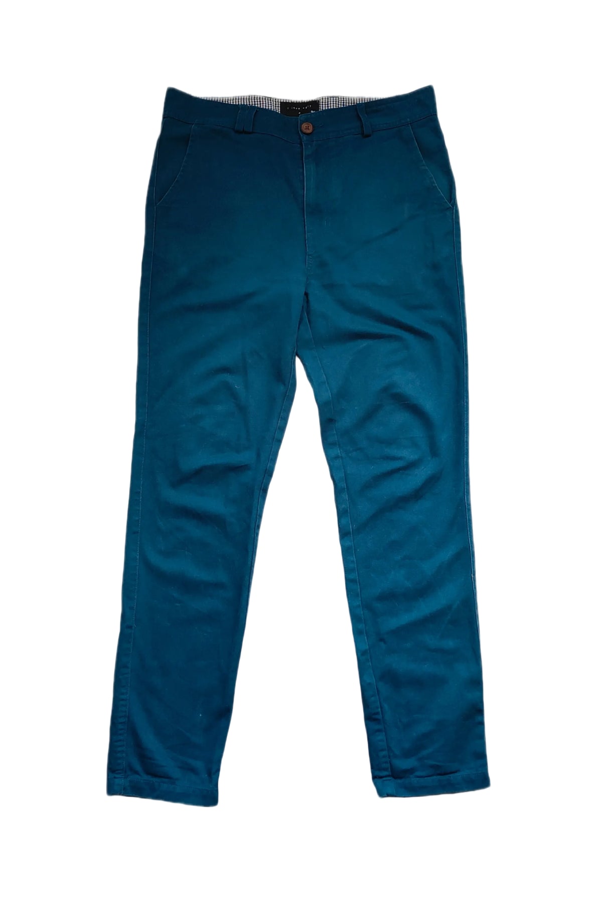 i love ugly Teal Chinos — Size M