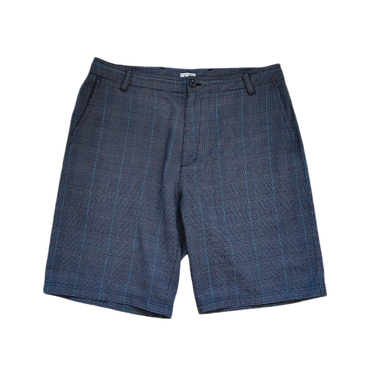 Adidas Golf Shorts – Glen Plaid Charcoal/Teal (Size L)