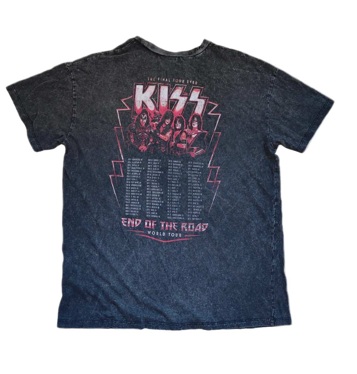 KISS End of the Road World Tour Tee — Acid Wash | Men's L