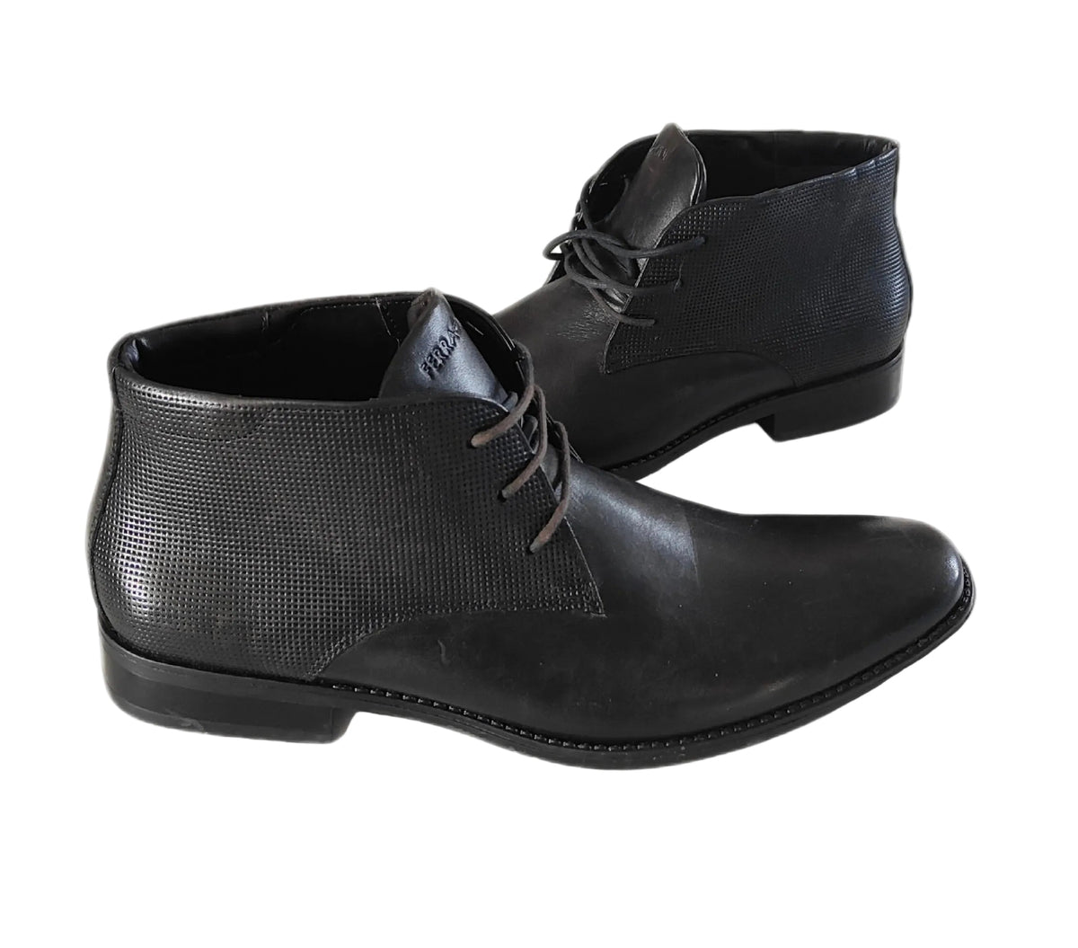 Ferracini 24h 'Lord' Black Leather Chukka Boot — EU 41 / US 8 — Deadstock Sample