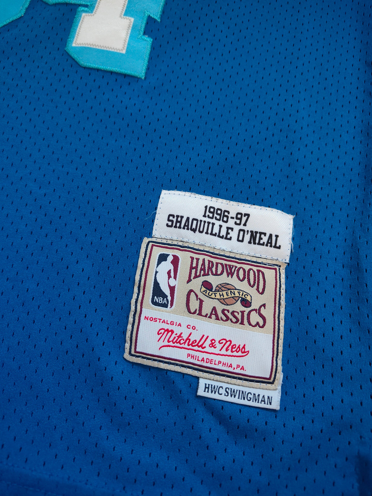 Mitchell & Ness Shaquille O'Neal LA Lakers 1996-97 HWC Swingman Jersey #34 — Teal (Size S)