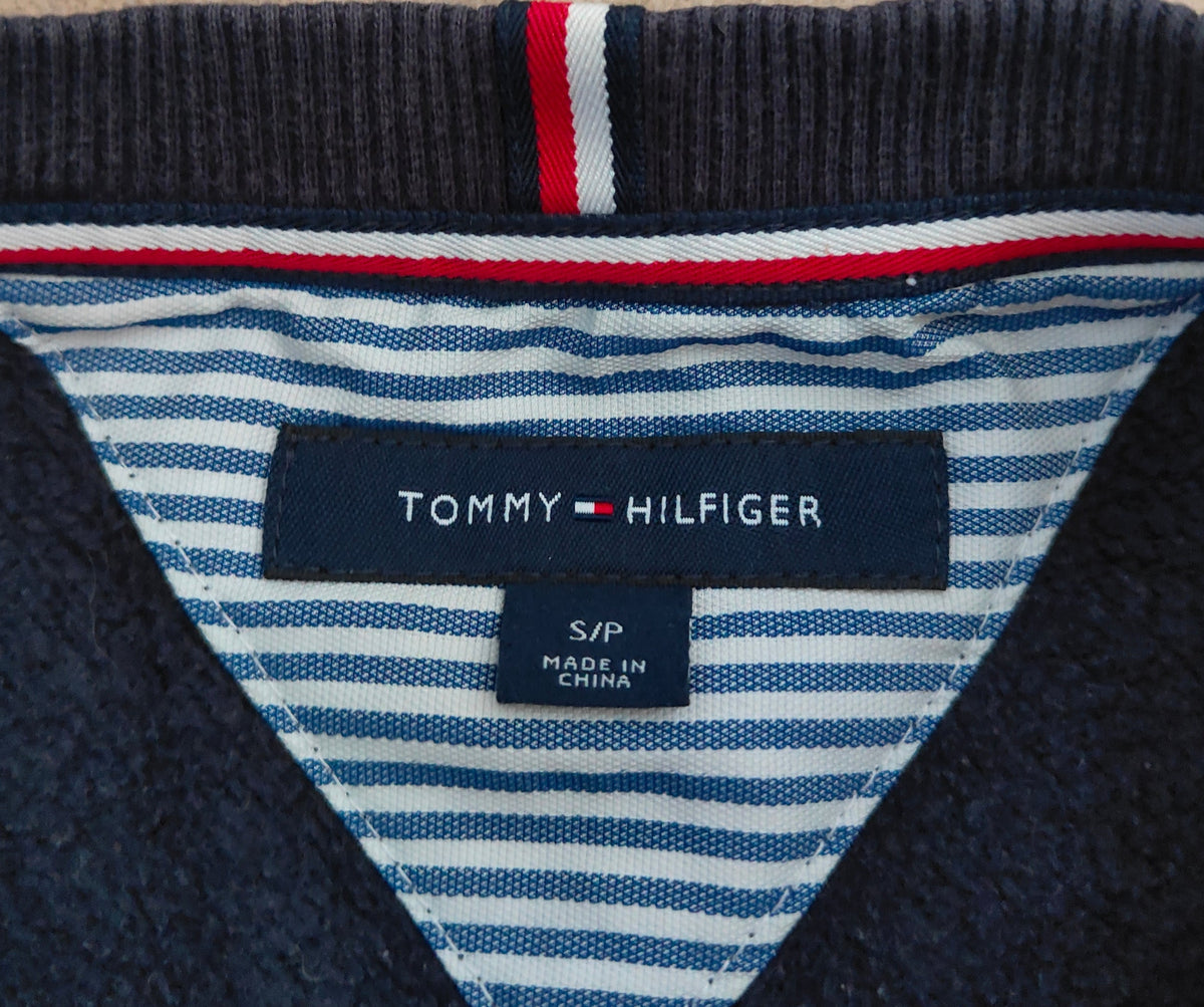 Tommy Hilfiger Flag Logo Crewneck Sweatshirt — Navy (Women's S)