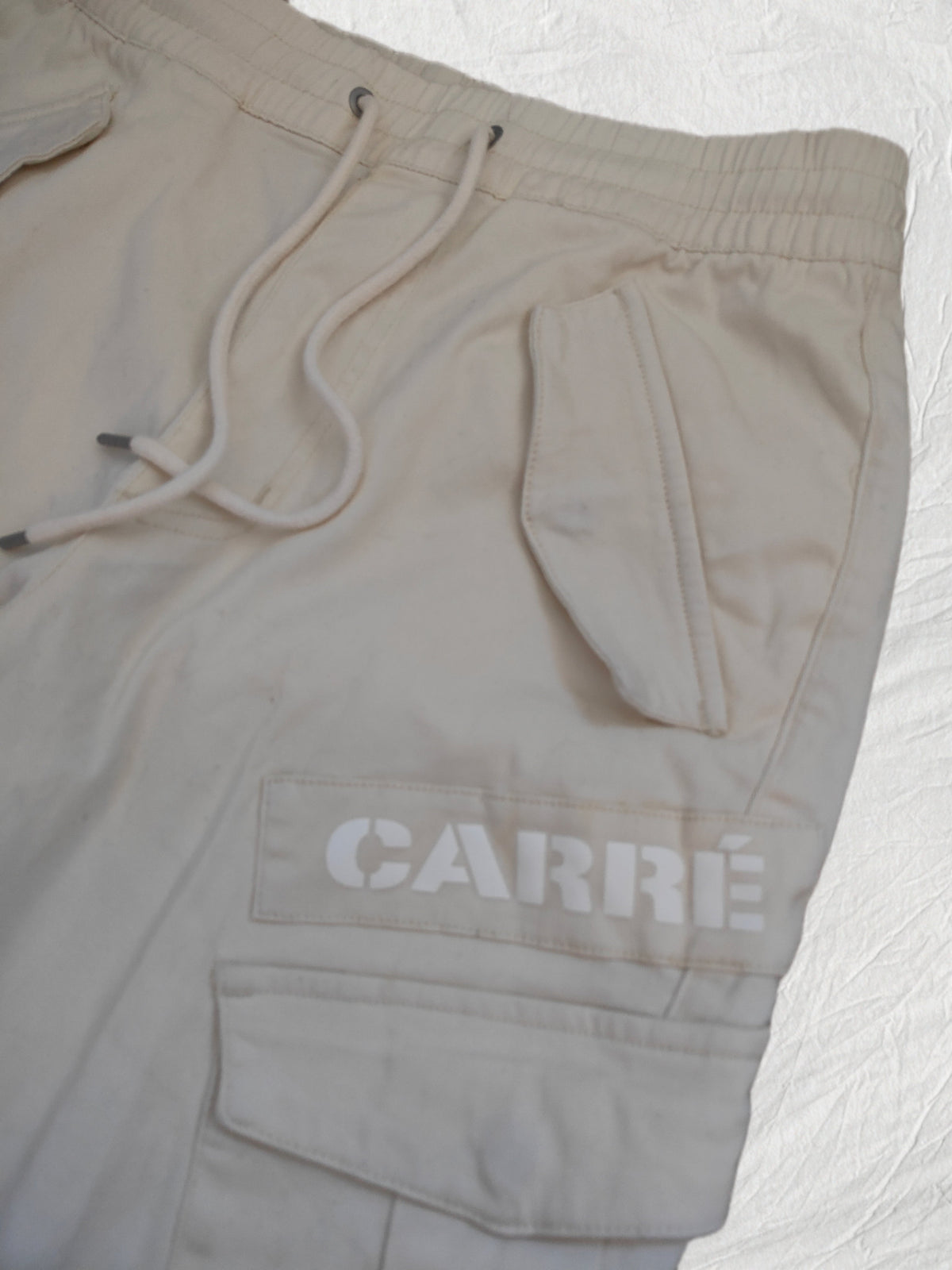 Carré Paris Napoleon Cargo Joggers — Sand/White Ombré