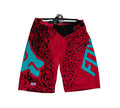 Fox Demo DH Shorts — Red/Teal | Size 36