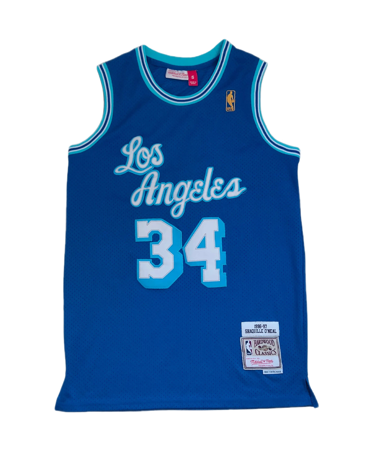 Mitchell & Ness Shaquille O'Neal LA Lakers 1996-97 HWC Swingman Jersey #34 — Teal (Size S)