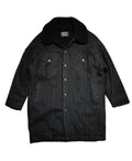 Denim & Any Wednesday Black Shearling-Collar Denim Coat — Size 18