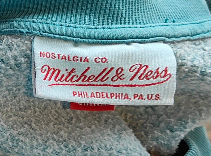 Mitchell & Ness Miami Dolphins All-Over Print Crewneck Sweatshirt — Men's XL