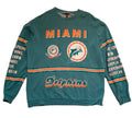 Mitchell & Ness Miami Dolphins All-Over Print Crewneck Sweatshirt — Men's XL