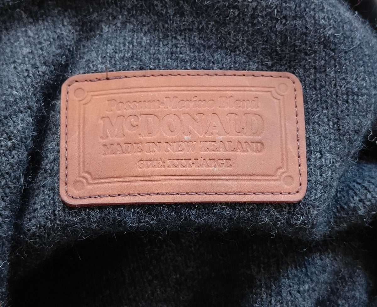 McDonald Possum-Merino Zip Jacket — Charcoal — XXX-Large