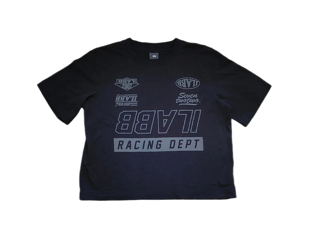 ILABB Seven TwoTwo Racing Dept Crop Tee — Black