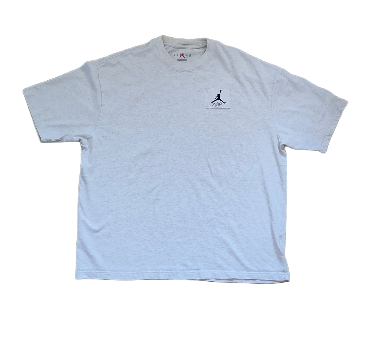Pre-owned Nike Air Jordan Flight Jumpman T-Shirt – Men's M Oversized | Grey Marl