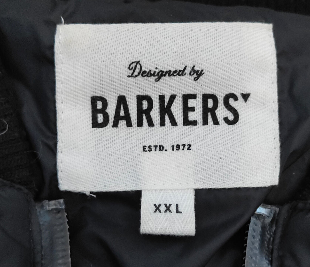 Barkers Black Down Bomber Jacket — XXL