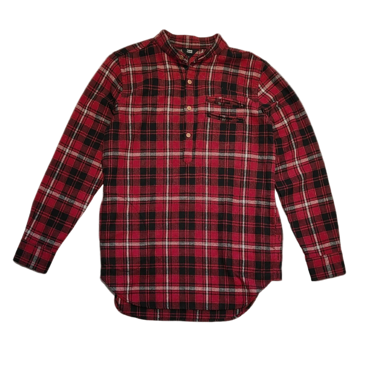 Thing Thing Tartan Flannel Shirt — Red/Black