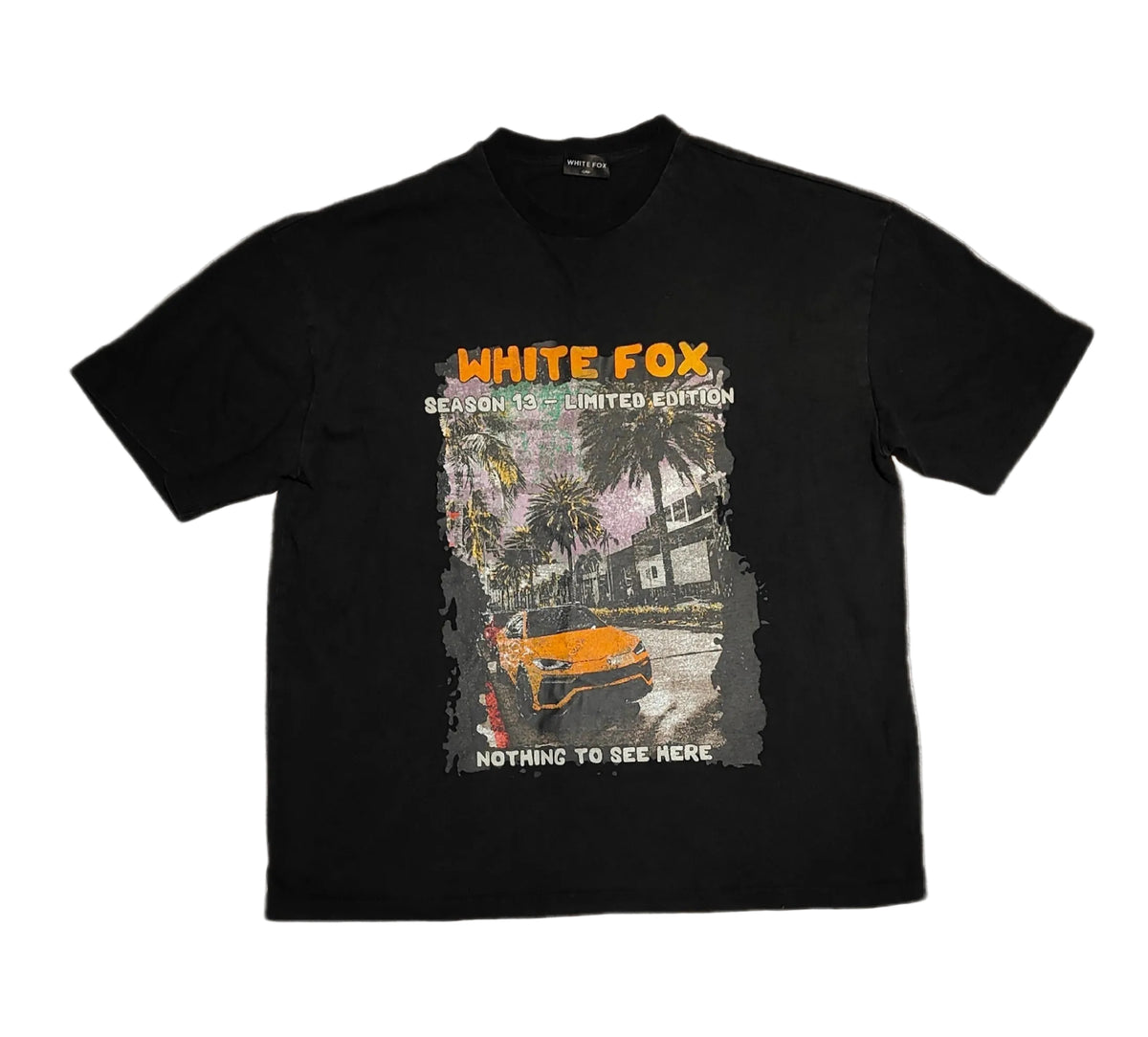 White Fox Season 13 Limited Edition Graphic Tee — Black — Size S/M