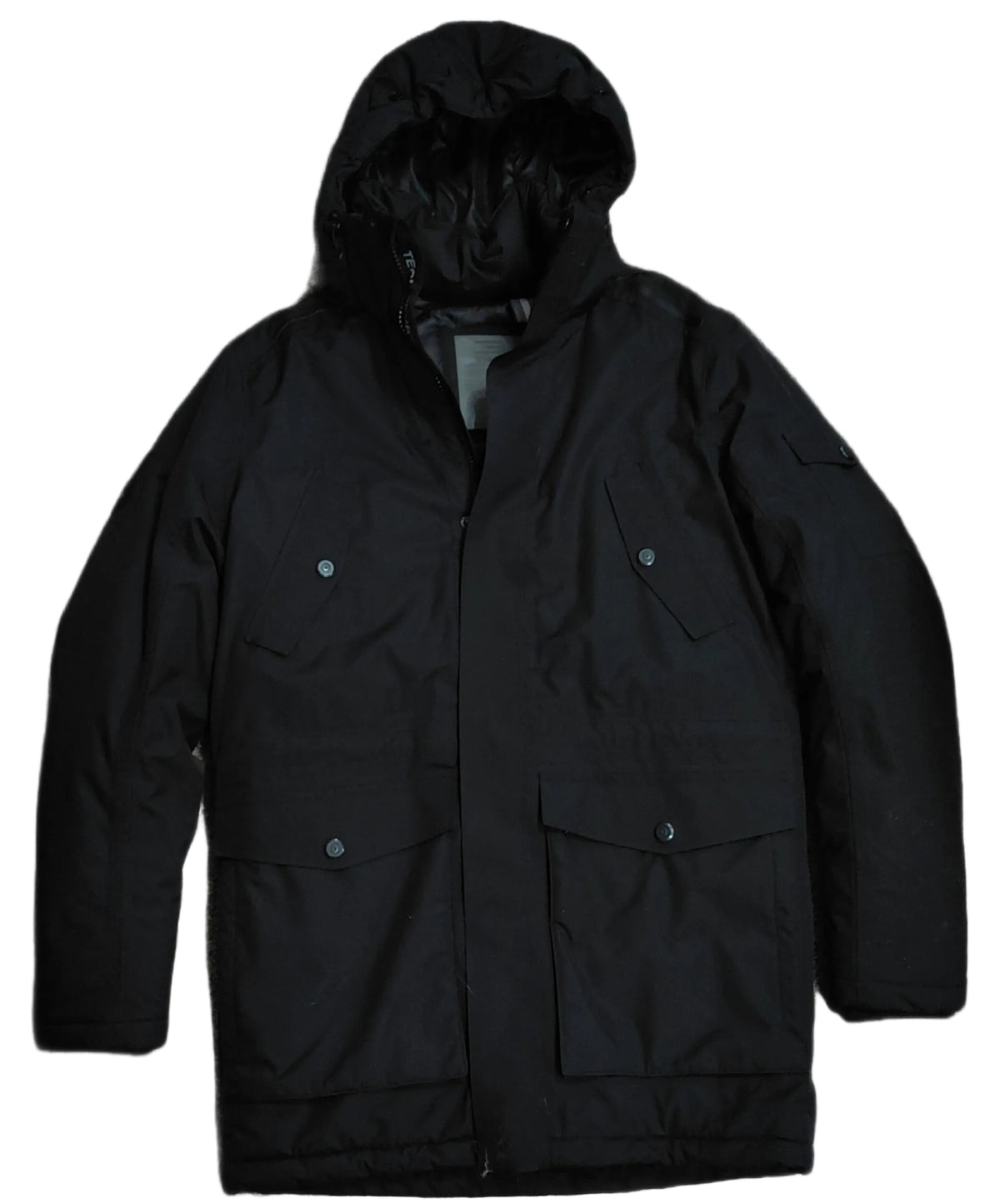 Jack & Jones Men's Tech Parka Jacket — Black — Size M