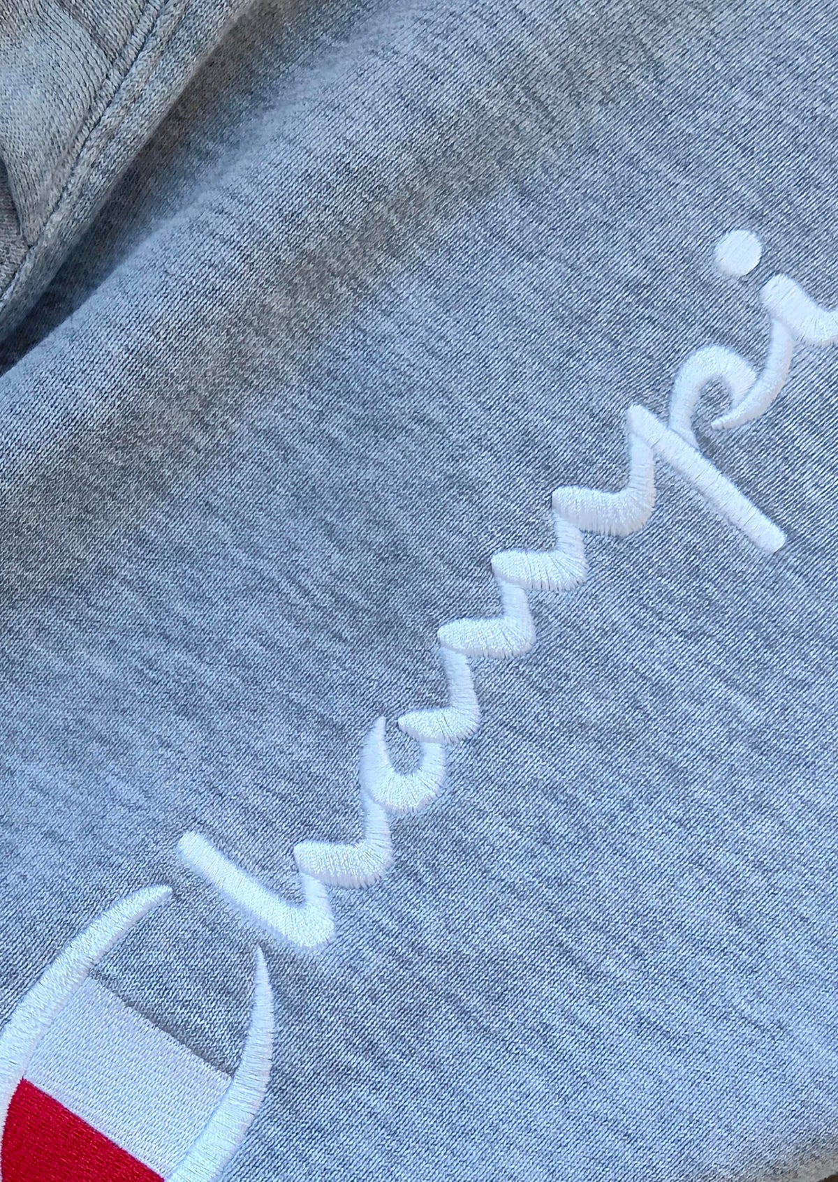 Champion Reverse Weave Script Logo Hoodie — Grey Marl / Size S