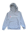 Champion Reverse Weave Script Logo Hoodie — Grey Marl / Size S