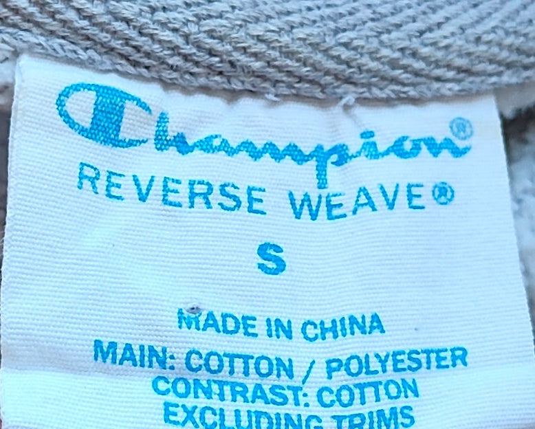 Champion Reverse Weave Script Logo Hoodie — Grey Marl / Size S