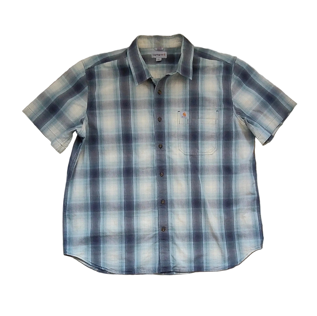Carhartt Slim Fit Short Sleeve Plaid Shirt — 2XL