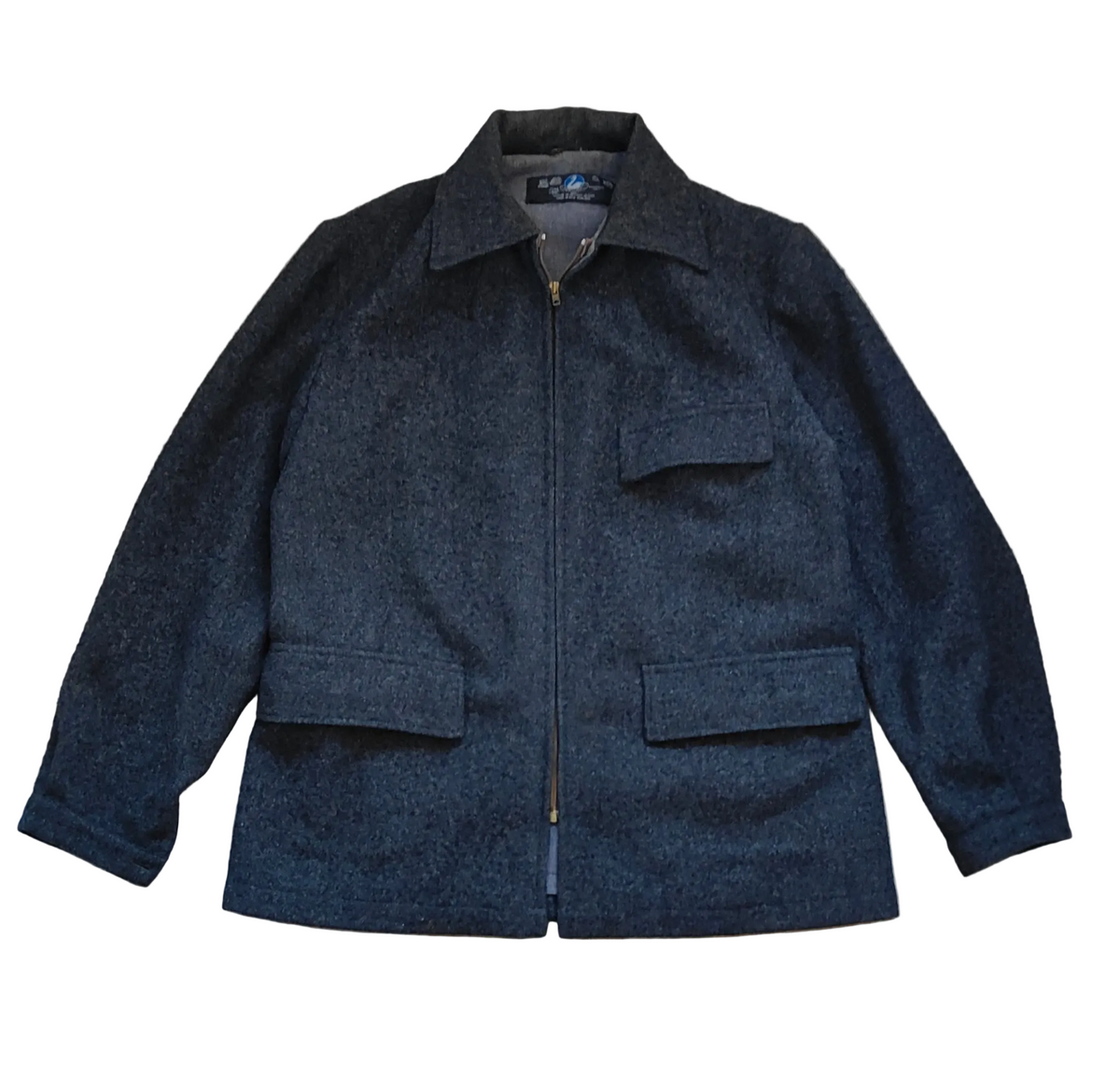 Swanndri 100% Pure Virgin Wool Zip Jacket — Charcoal Tweed | XOS (106cm)
