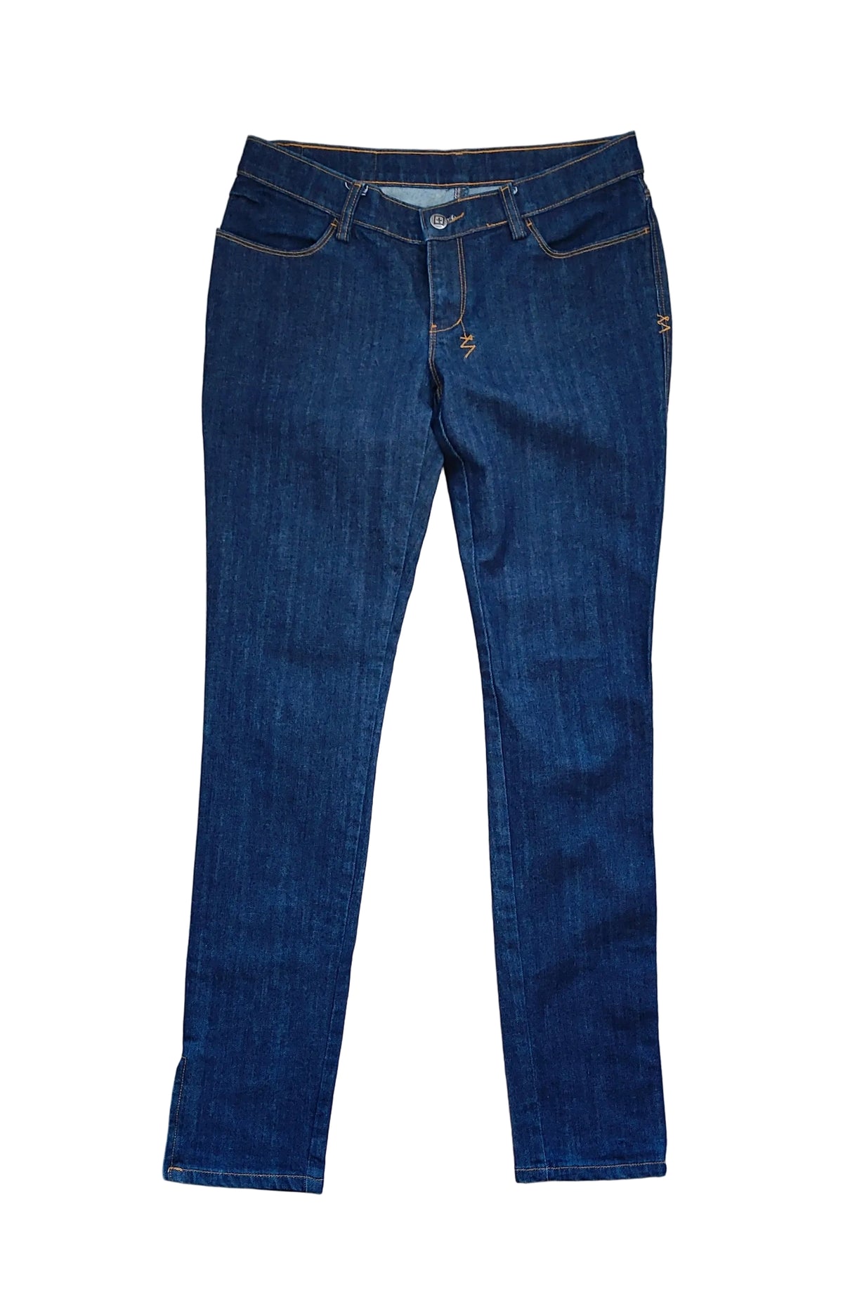 Ksubi Slim Fit Jeans — Dark Indigo | Cross Embroidery |27" Near New