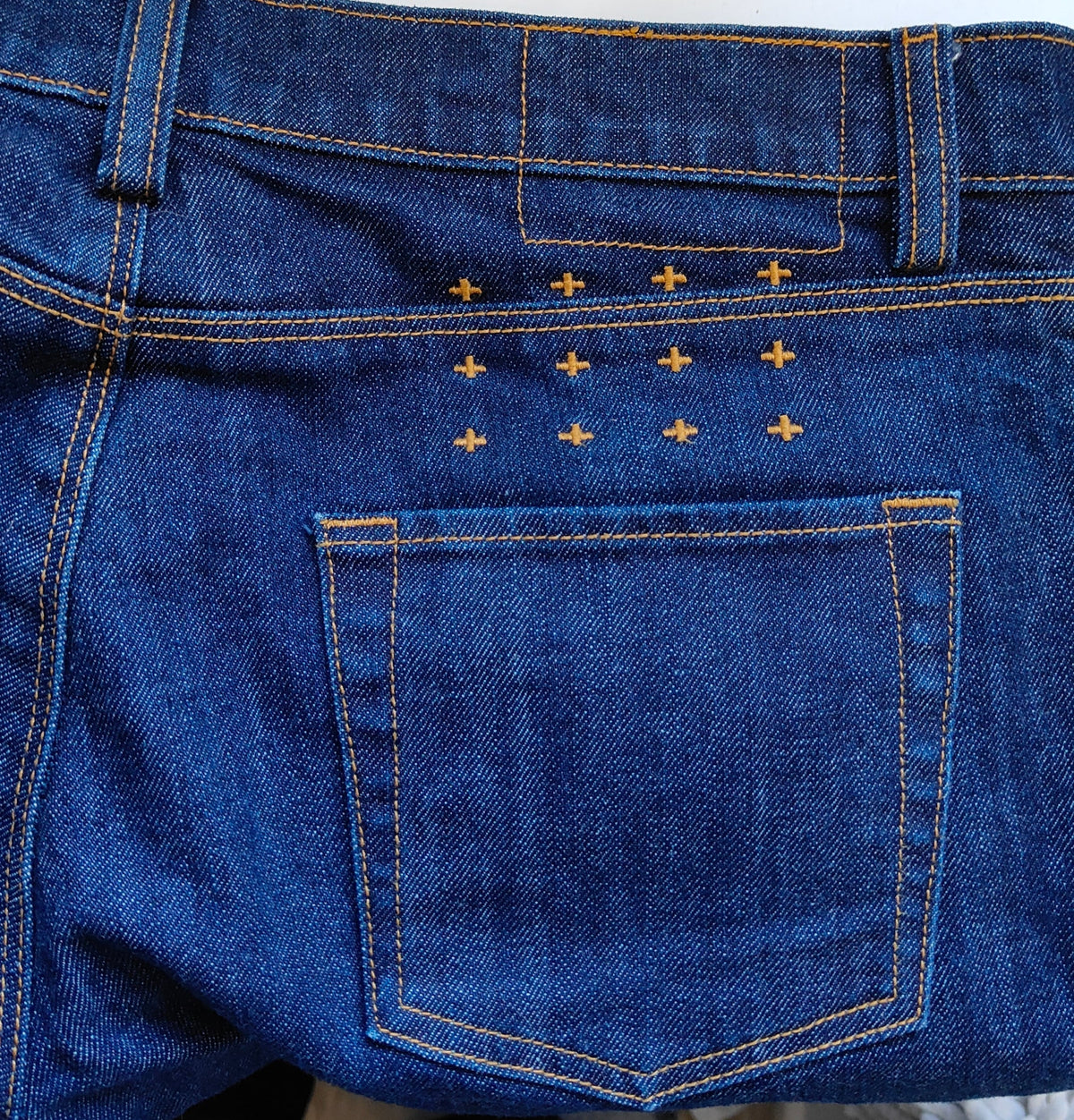 Ksubi Slim Fit Jeans — Dark Indigo | Cross Embroidery |27" Near New