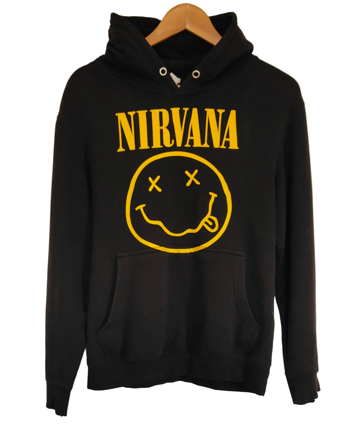 Nirvana Smiley Face Pullover Hoodie — Black