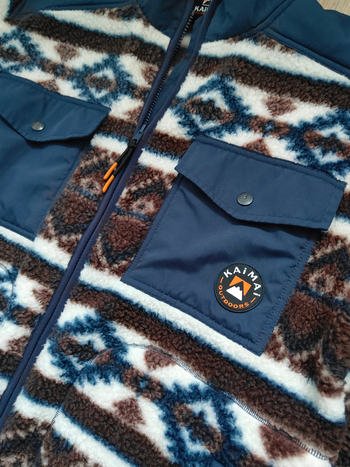 KAiMAi Outdoors Aztec Sherpa Fleece Zip Jacket — Size M
