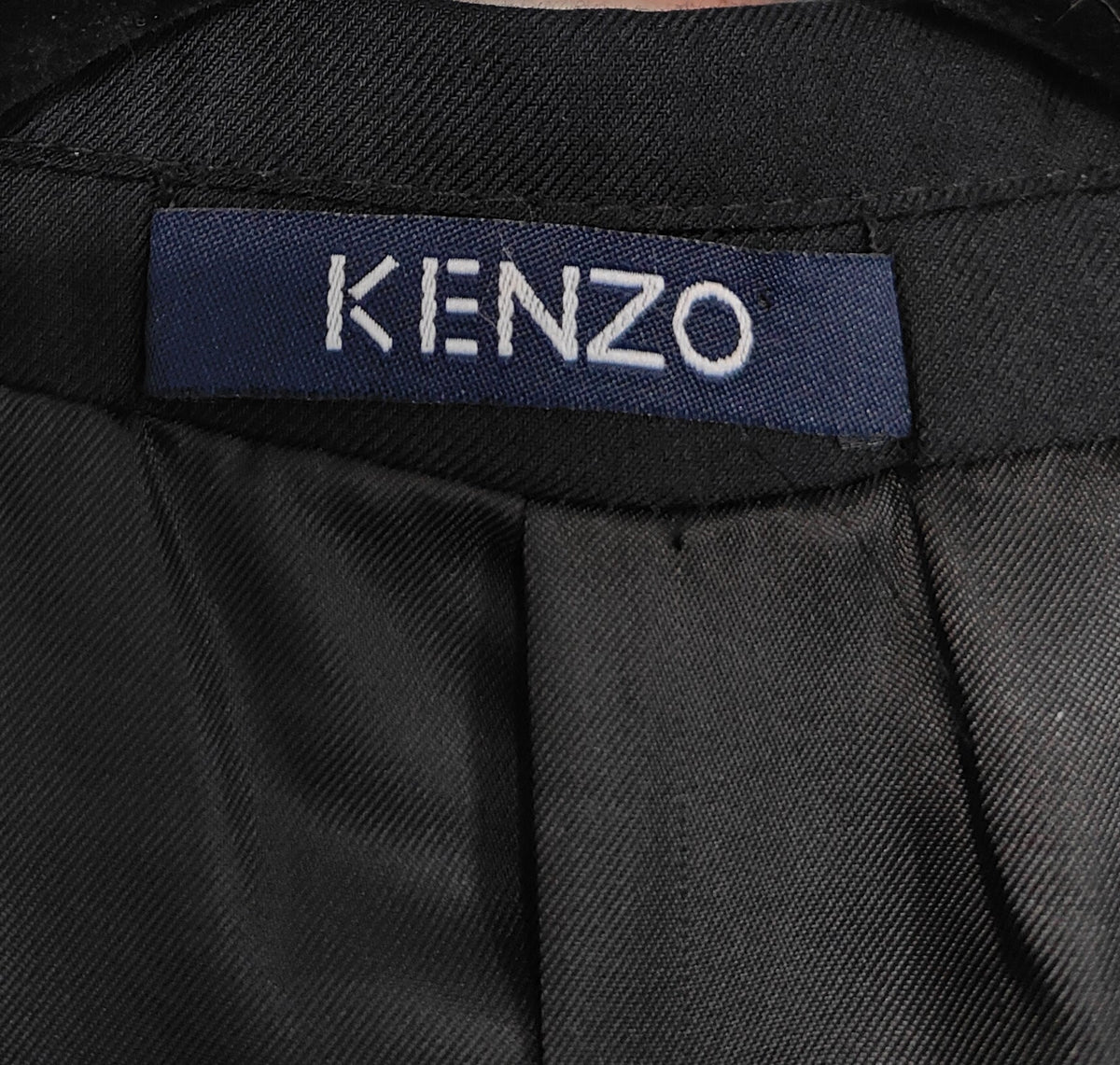 Kenzo Homme Super 160's Wool Short-Sleeve Blazer — Black, Size L