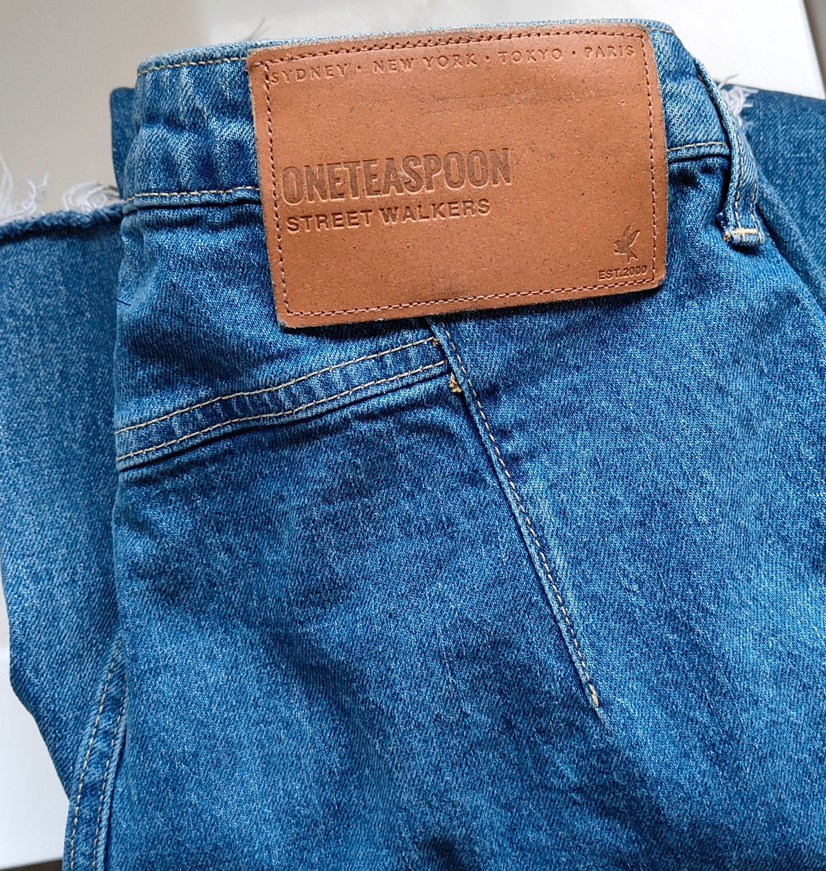 One Teaspoon Street Walkers High Waist Jeans — Mid Blue — Size 29