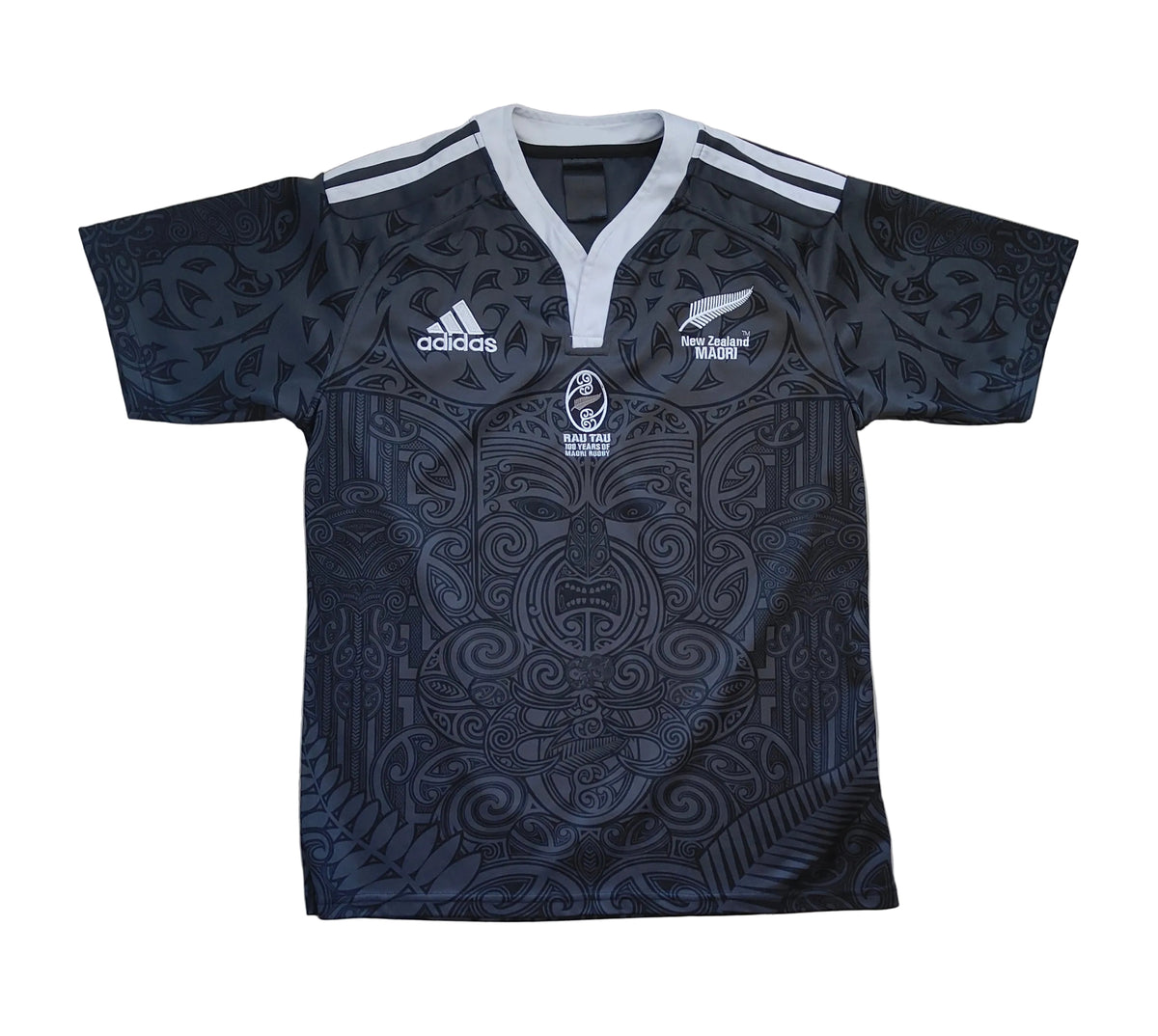 Adidas New Zealand Māori All Blacks 'Rau Tau' 100 Years Rugby Jersey — Men's M