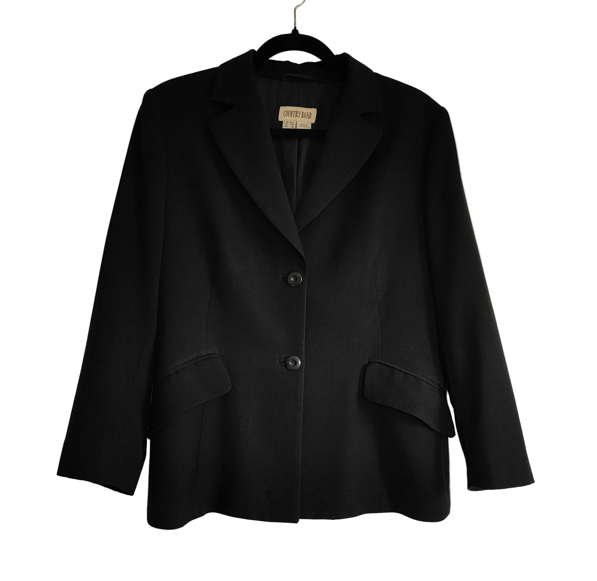 Country Road Vintage Wool Blazer — Black- Size 12 (US)