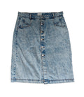 Seed Heritage Acid Wash Button-Front Denim Midi Skirt — Size 16