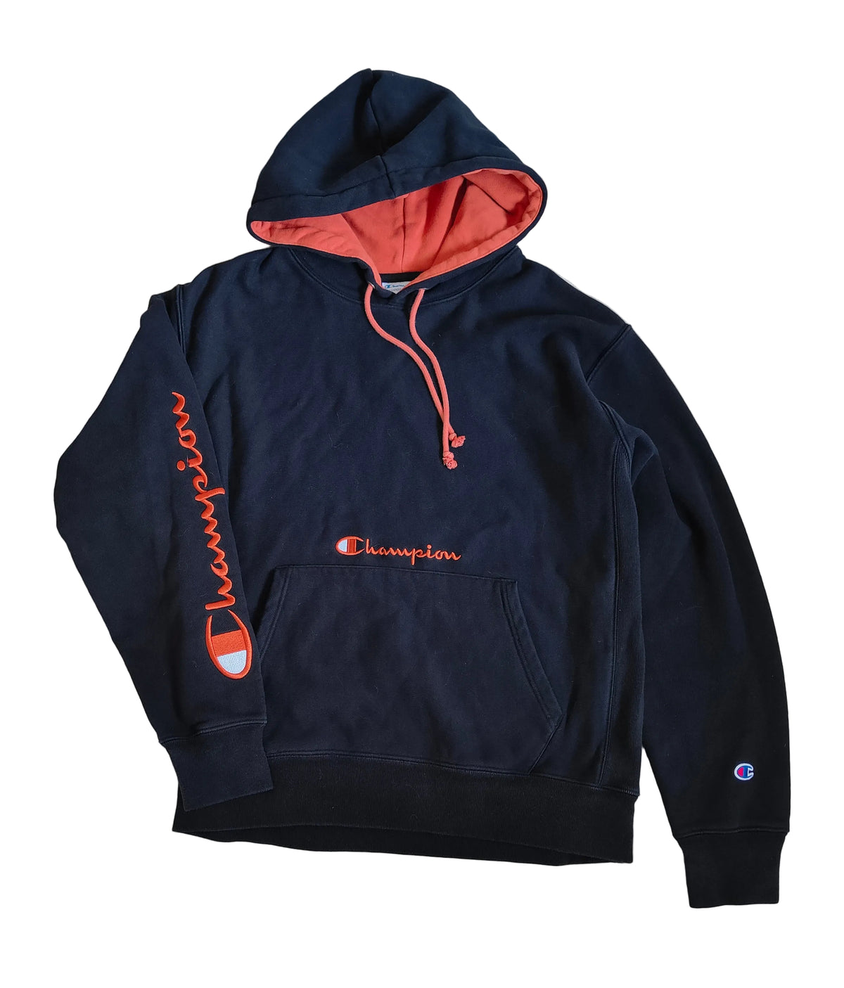 Champion Reverse Weave Hoodie – Black/Orange (L)