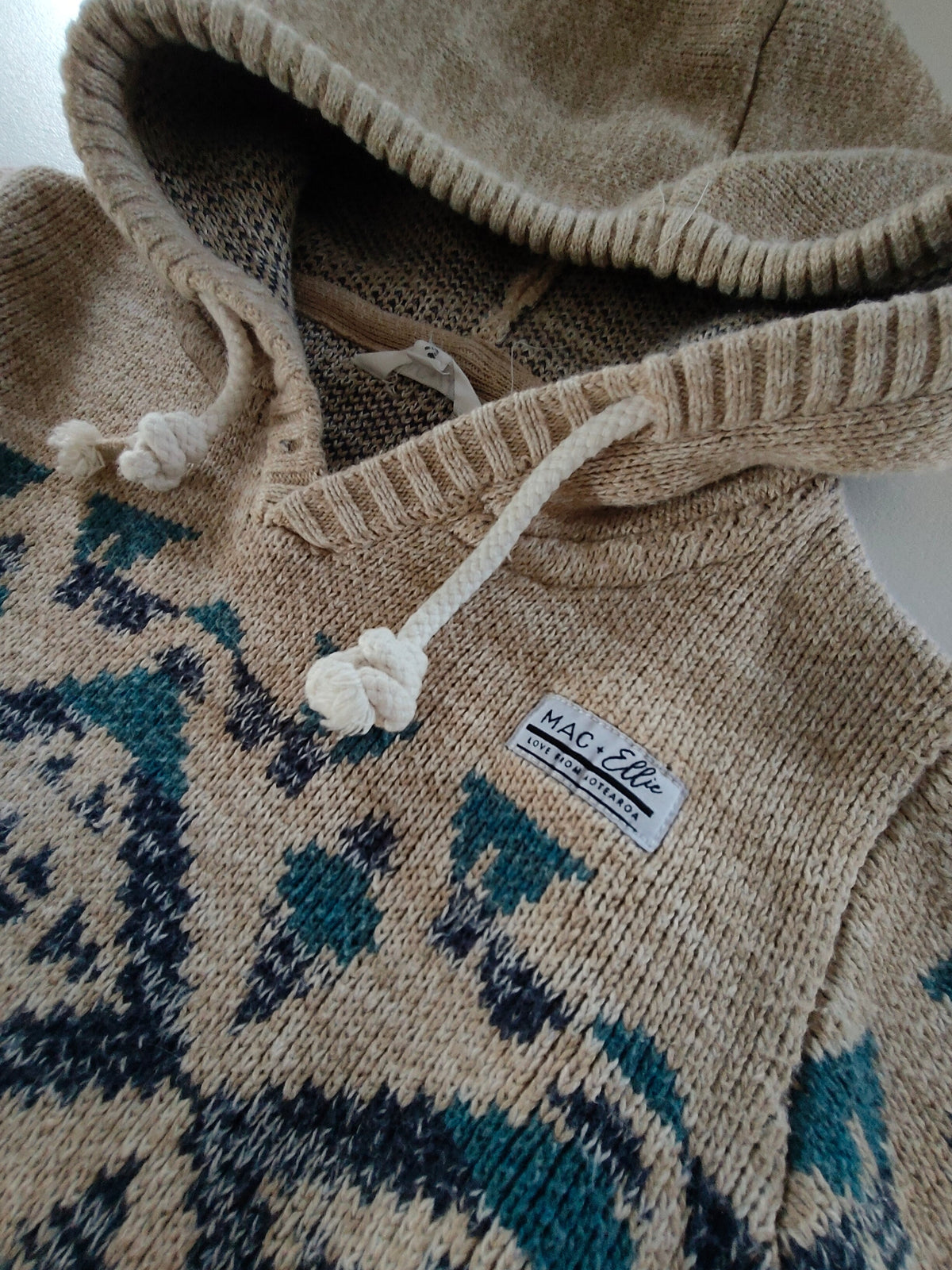 Mac + Ellie Kids Aztec Knit Hoodie — Size 3
