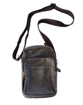 Troop London — Washed Canvas Crossbody Shoulder Bag with Leather Zip Pulls