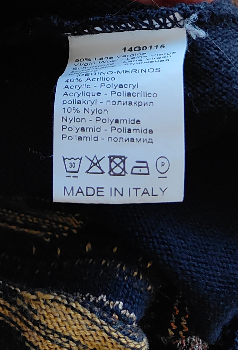 Montechiaro Made in Italy 3D Knit Sweater — Earth Tone Wood-Grain — Coogi-Style