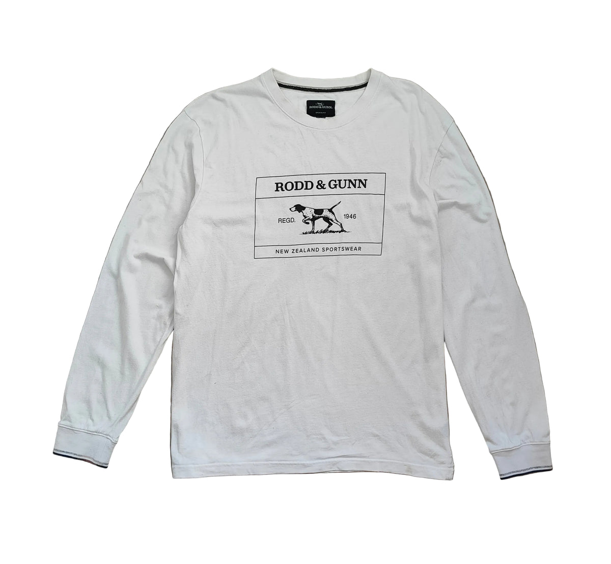 Rodd & Gunn Long Sleeve Logo — White — XL