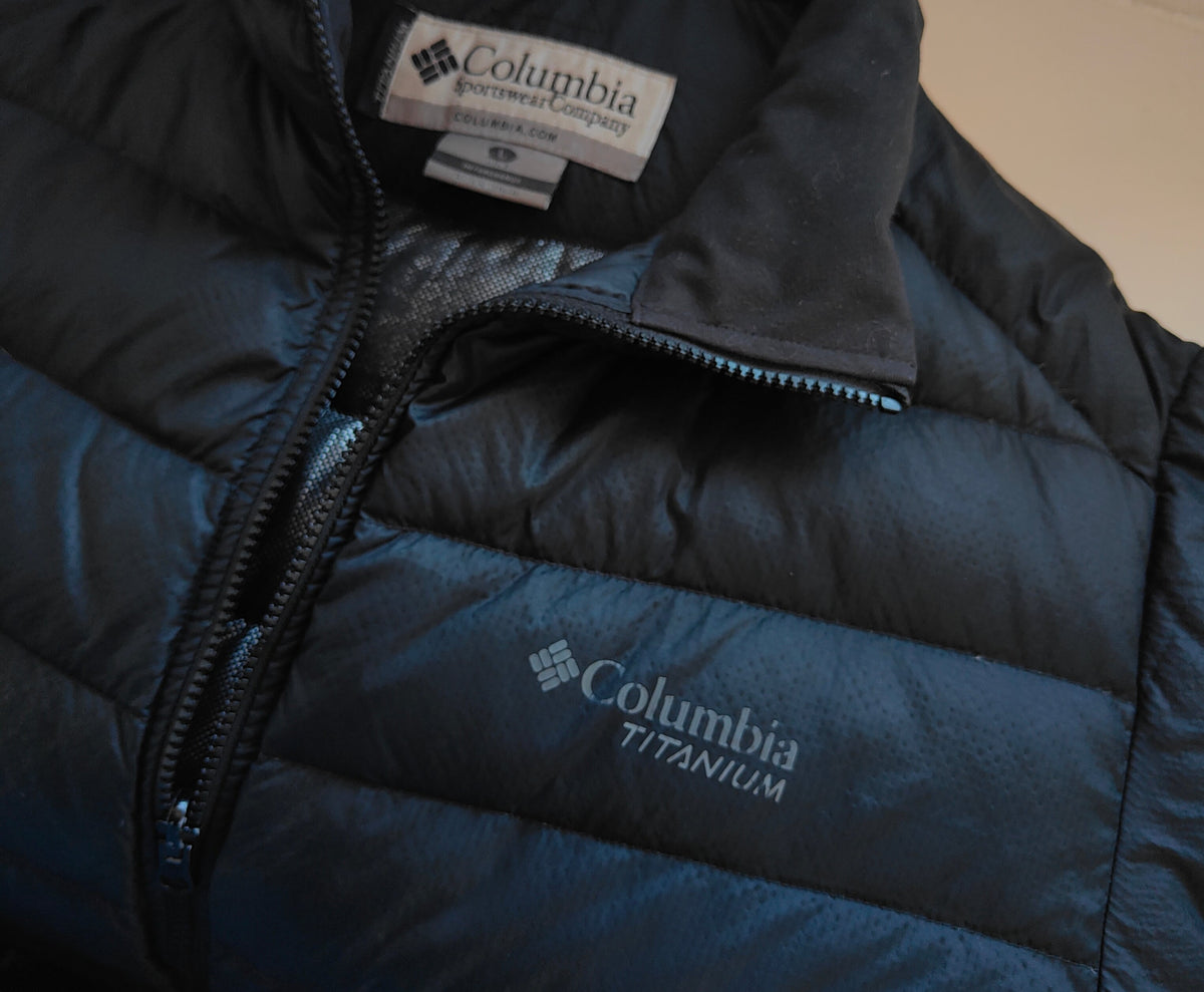 Columbia Titanium Interchange Down Jacket — Men's L — Black