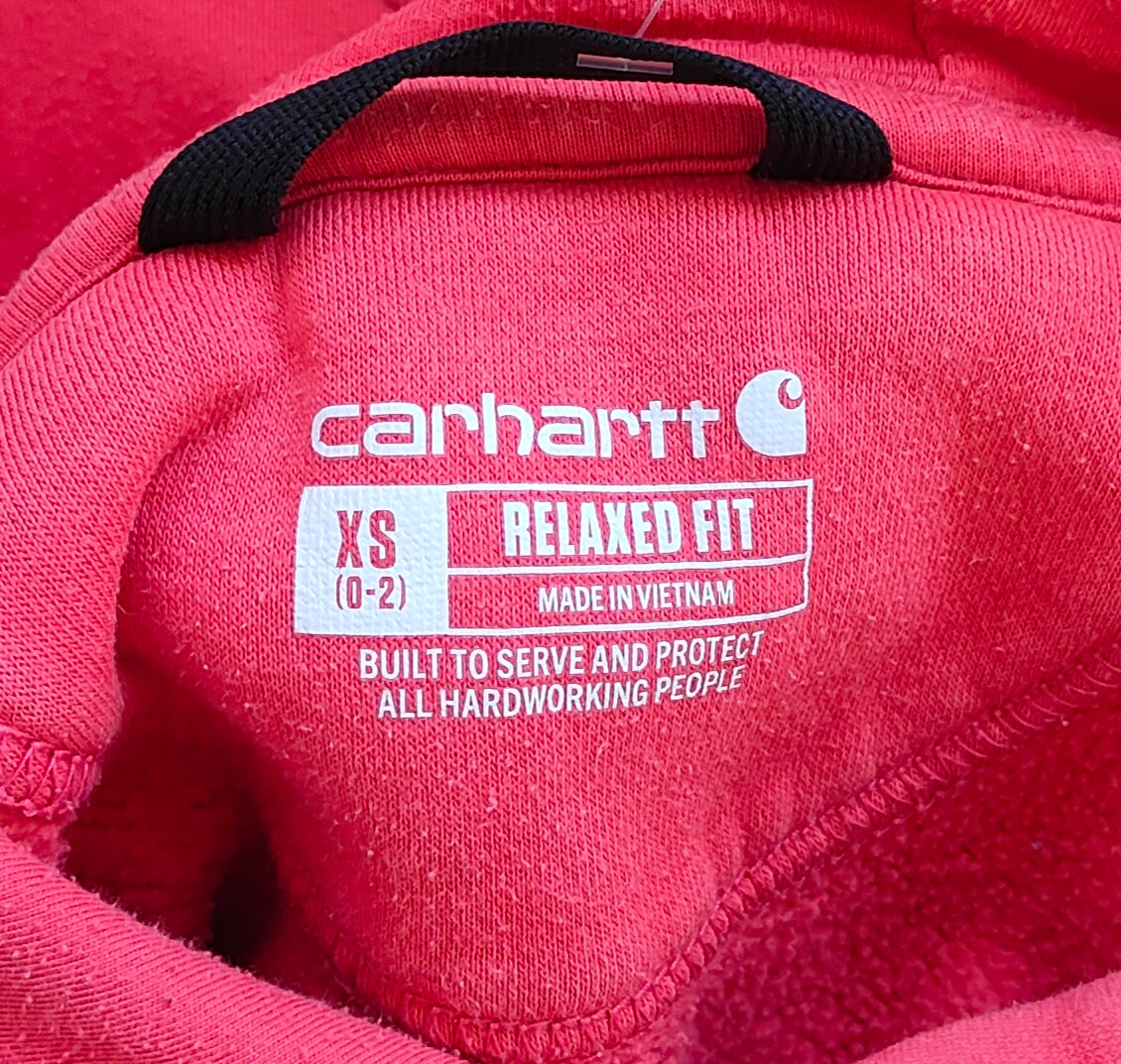 Light red Carhartt Relaxed Fit Sleeve Logo Hoodie — Women's XS —