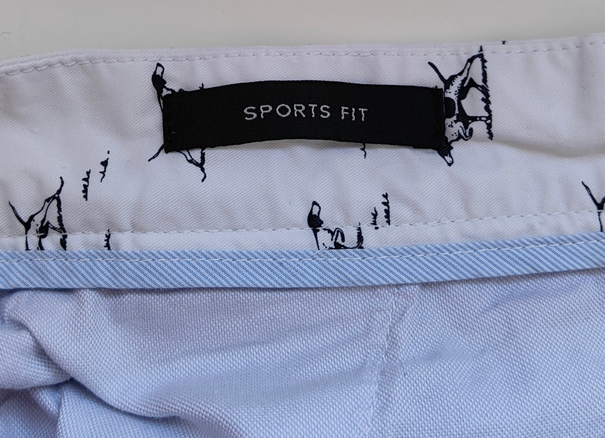Rodd & Gunn Sports Fit Chino Shorts — Pointer Dog Print | White | W38